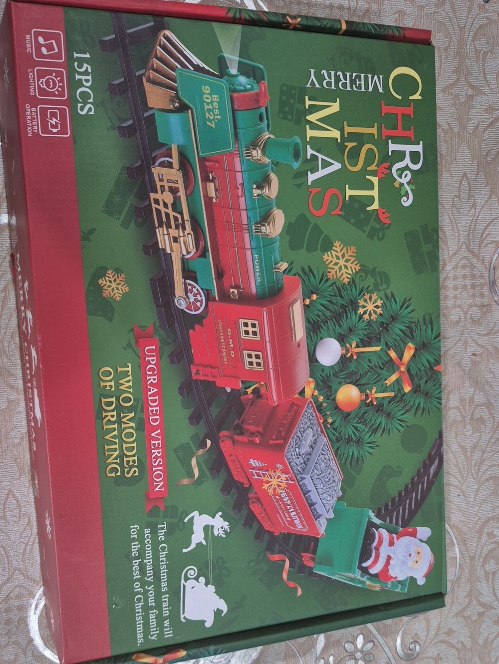 Christmas Merry Red & Green Toy Train Set - Kids Toys